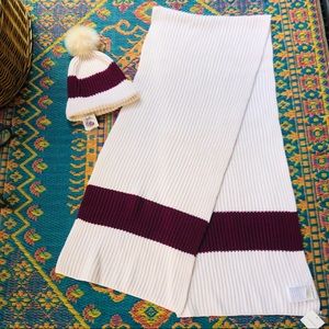 Club Monaco Pom Pom Hat Scarf Set NWT